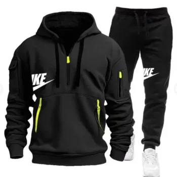 2026 New autumn and winter men's long-sleeved pullover hoodie + pants 2-piece fashionable outdoor running men's sportswear set - 311, L