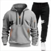 2026 New autumn and winter men's long-sleeved pullover hoodie + pants 2-piece fashionable outdoor running men's sportswear set